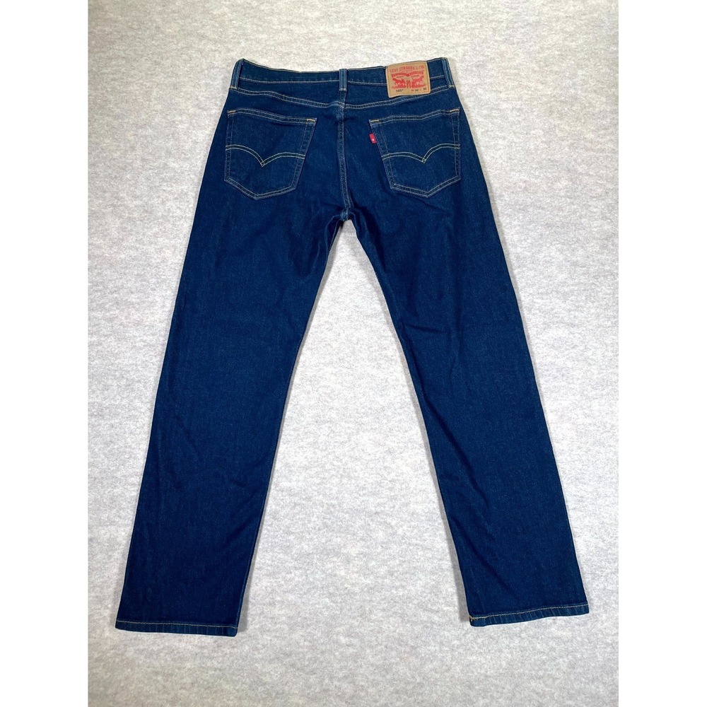 Levi's 505 Regular Jeans Mens 32x30 Blue Denim Cotton Mid Rise Straight Leg - Picture 6 of 16